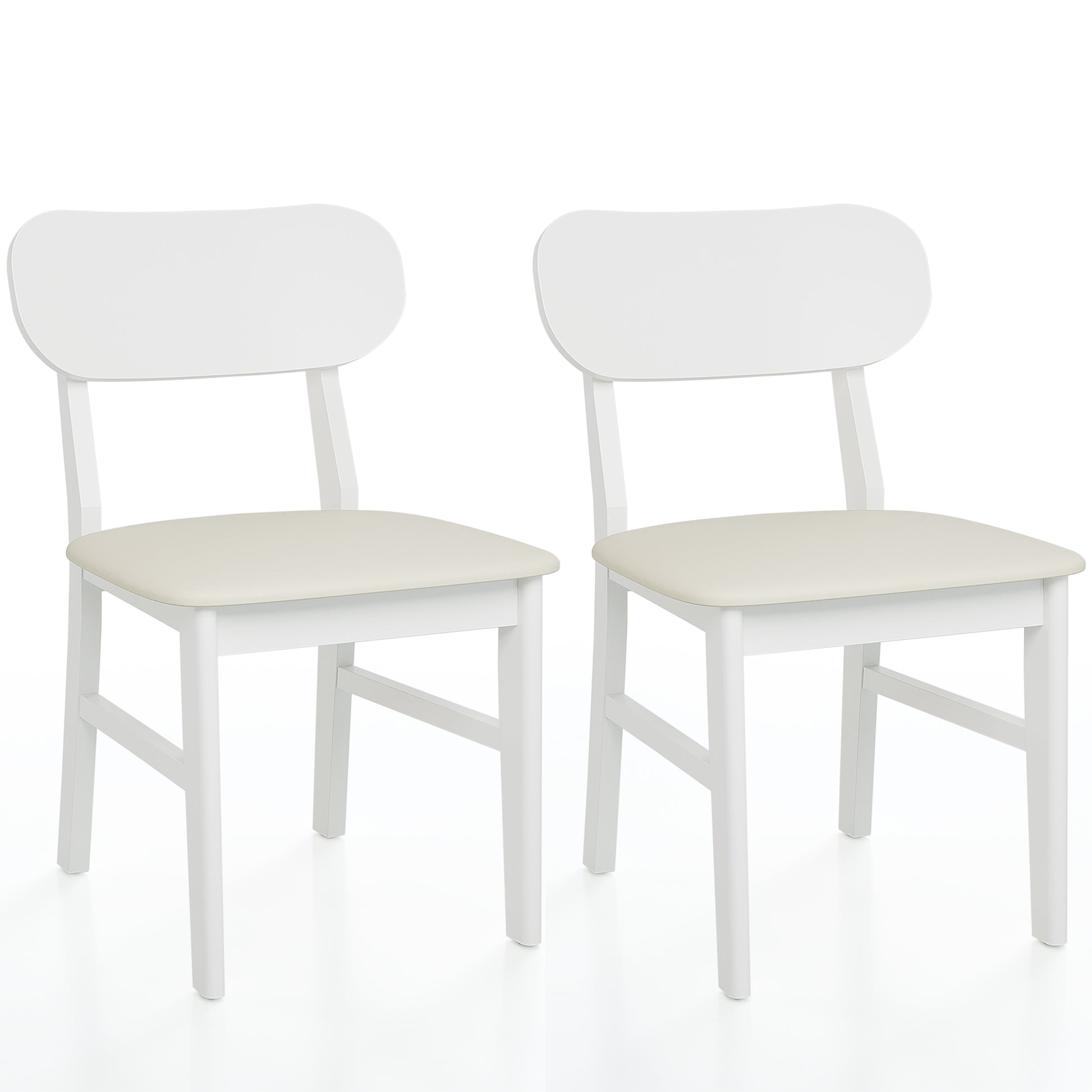 Farmhouse Dining Chairs Set of 2, Modern Faux Leather Upholstered Kitchen&Dining Room Chairs, Side Seating for Kitchen, Dining Room, Living Room, Home Office, Terrace, Courtyard, 350LBS Capacity, Whit image 7