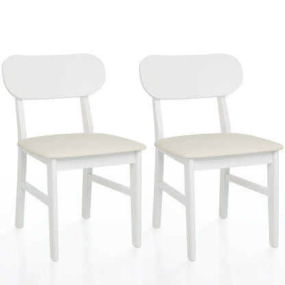 Farmhouse Dining Chairs Set of 2, Modern Faux Leather Upholstered Kitchen&Dining Room Chairs, Side Seating for Kitchen, Dining Room, Living Room, Home Office, Terrace, Courtyard, 350LBS Capacity, Whit image 7
