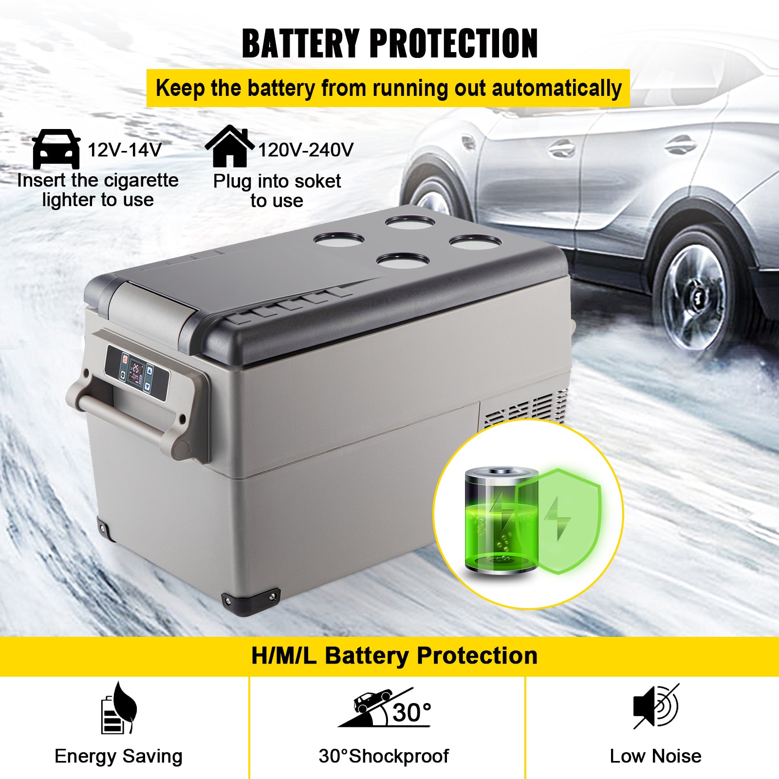 Portable Refrigerator 37 Quart(35 Liter),12 Volt Refrigerator App Control(-4℉~68℉), Car Refrigerator Dual Zone with 12/24v DC & 110-240v AC for Camping, Travel, Fishing, Outdoor or Home Use image 9