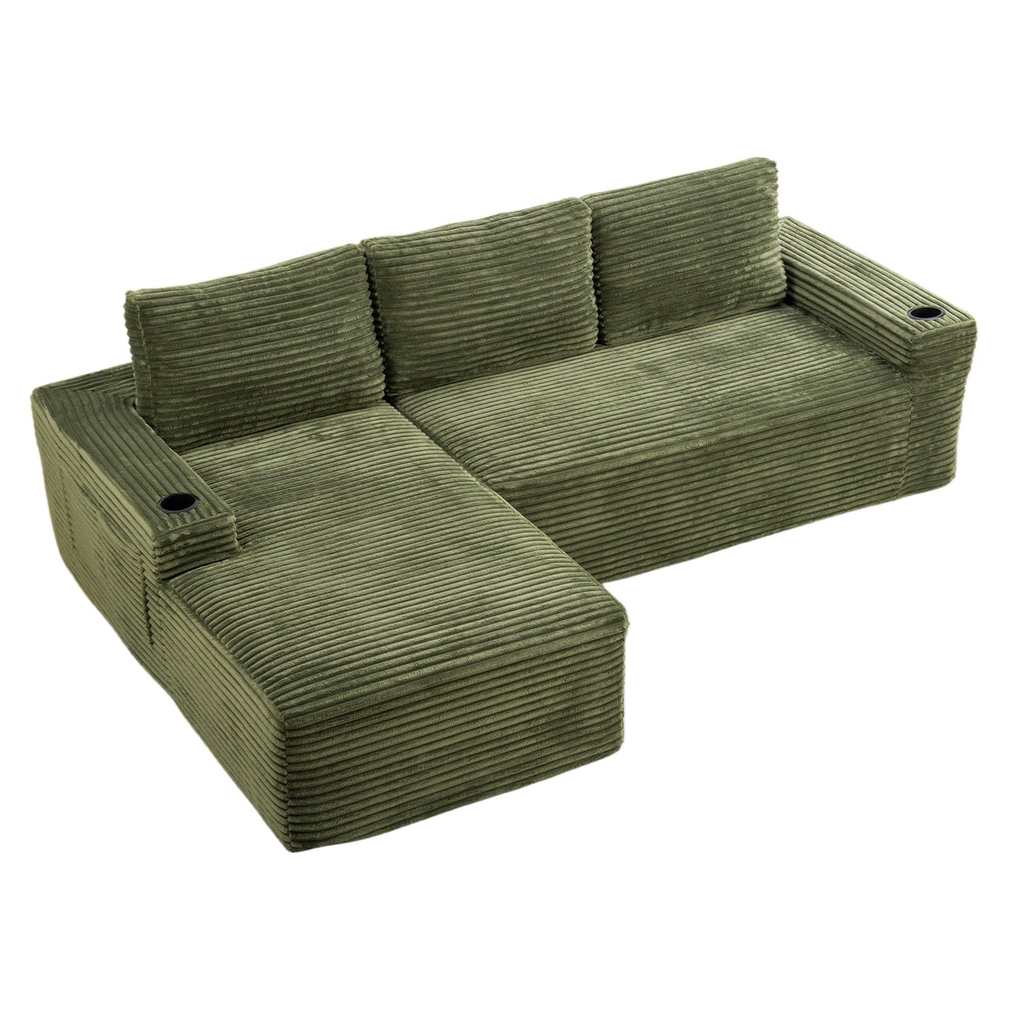 104 Inch Cloud Sectional Couch,Modern Modular Sectional Sofa with Deep Seat,Corduroy Boneless Couches with L-Shape Chaise for Living Room Bedroom,No Assembly Required image 2