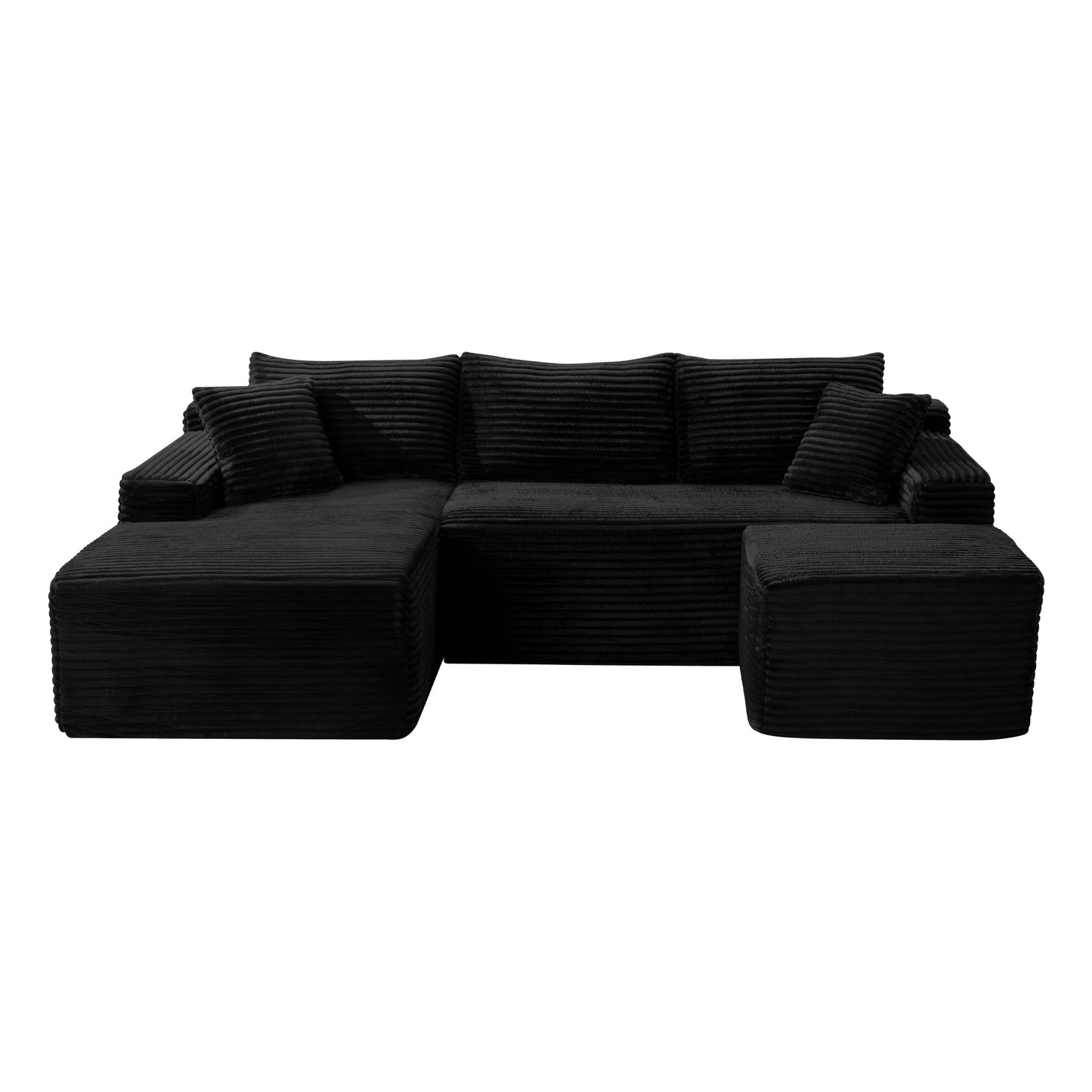 106.3" U-Shaped Cloud Sectional Sofa with Deep Seat,No Assembly Required,Modular Couches Sleeper for Living Room,Bedroom,Apartment image 4