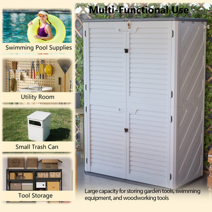 Rust Proof Resin Garden Equipment Storage - Weatherproof, Spacious, UV Resistant Material, Non-Partitioned image 4
