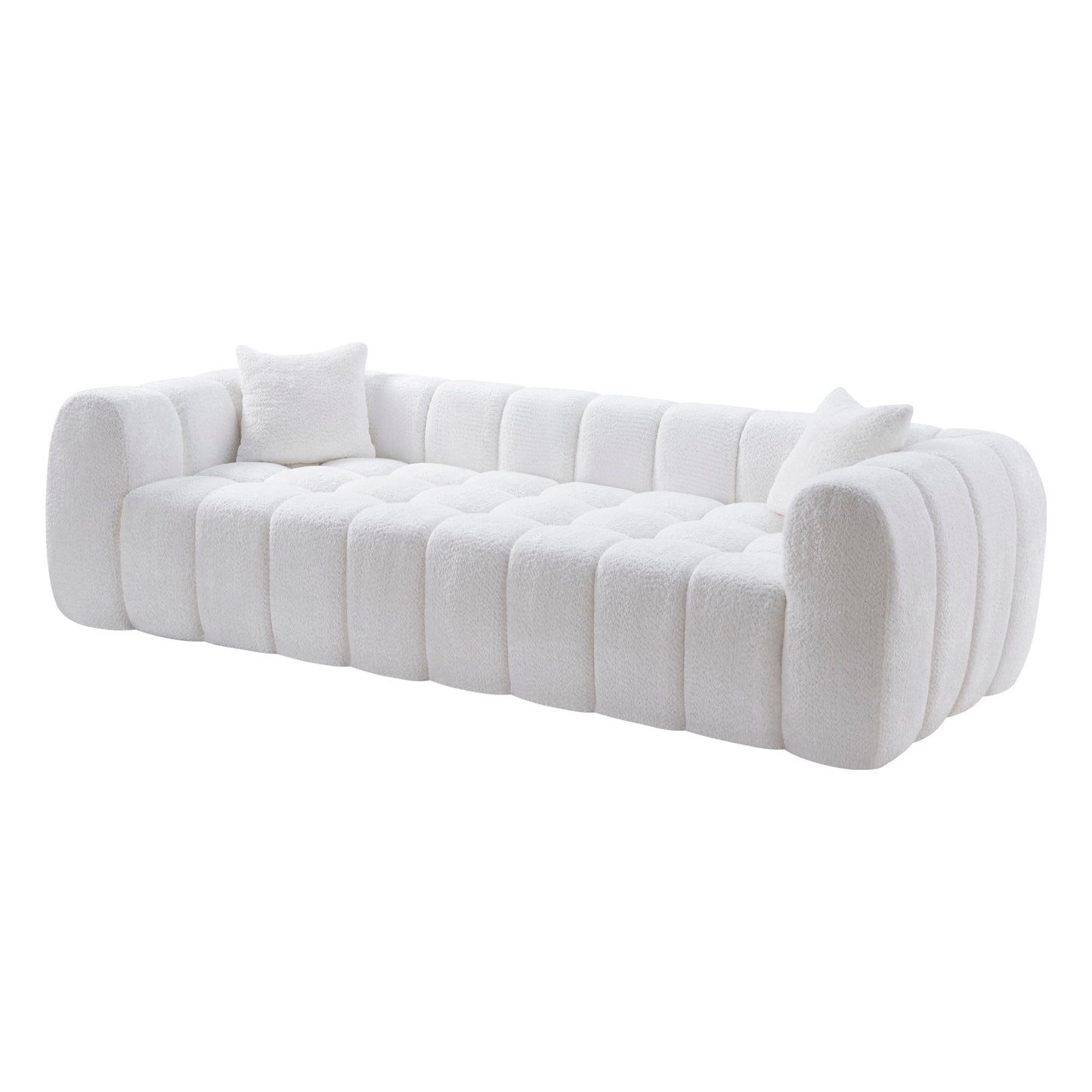 Marshmallow Cloud Compressed Sofa, 102.7" Oversized with Two Cushions, Modern Soft Boucle Sofa for Living Room, Apartment image 2