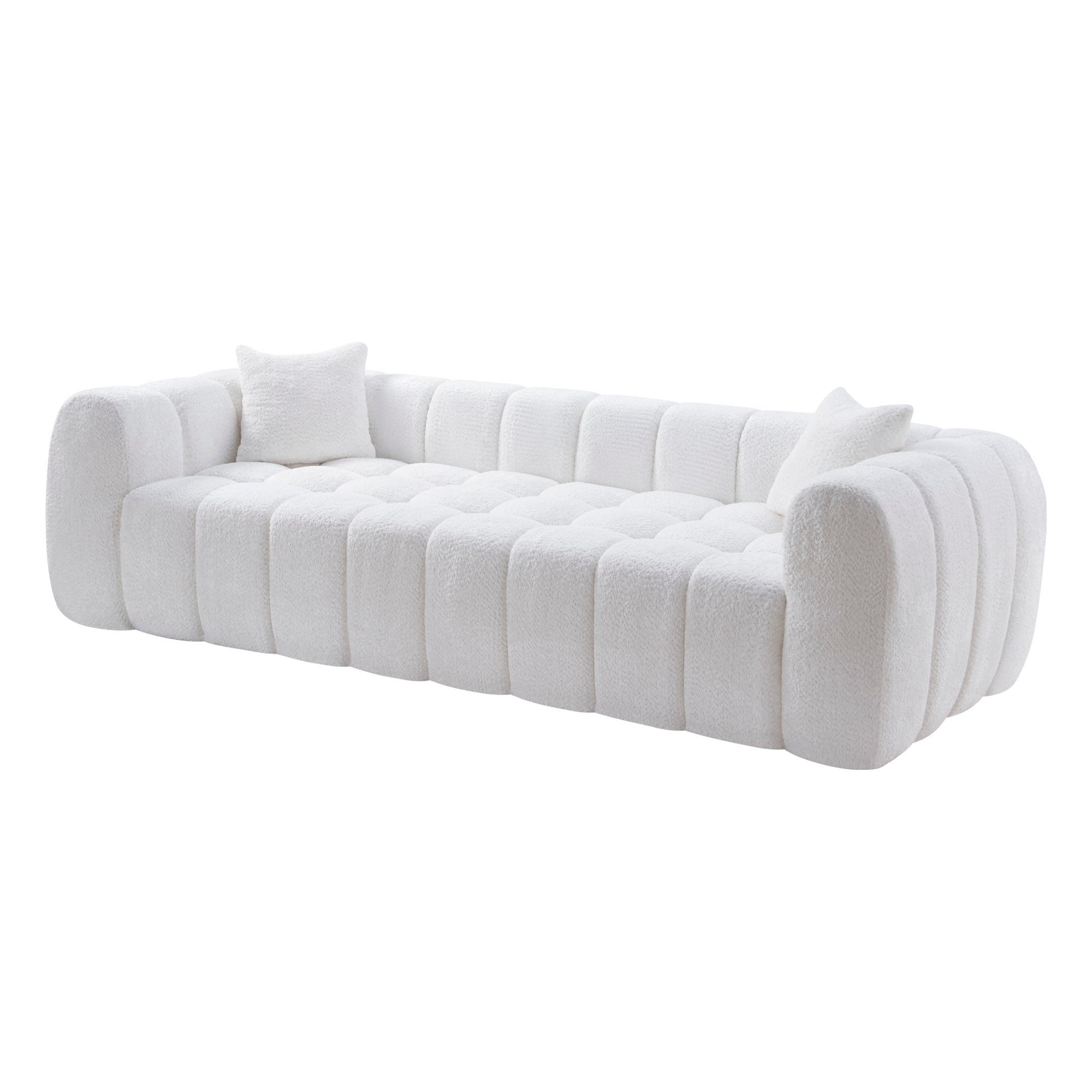 Marshmallow Cloud Compressed Sofa, 102.7" Oversized with Two Cushions, Modern Soft Boucle Sofa for Living Room, Apartment image 2