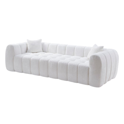 Marshmallow Cloud Compressed Sofa, 102.7" Oversized with Two Cushions, Modern Soft Boucle Sofa for Living Room, Apartment image 2