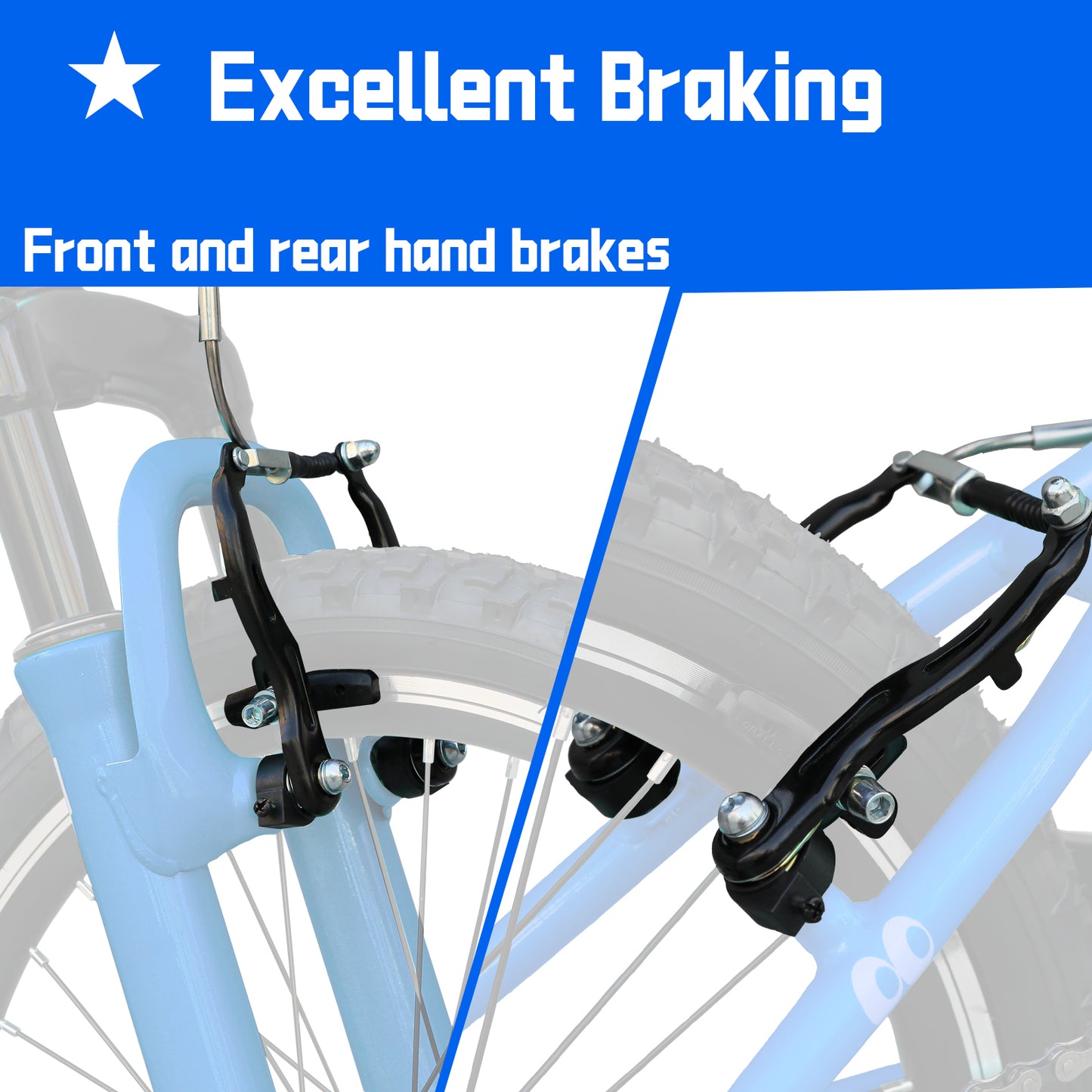 20 Inch Mountain Bike, 7-Speed Adult Dual-Suspension Mountain Bicycle with Sturdy Steel Frame, Excellent Twist Shifting, Dual Handbrake & Adjustable Seat for Men Women image 8