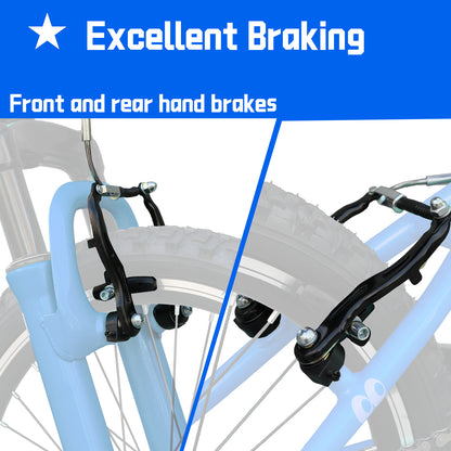 20 Inch Mountain Bike, 7-Speed Adult Dual-Suspension Mountain Bicycle with Sturdy Steel Frame, Excellent Twist Shifting, Dual Handbrake & Adjustable Seat for Men Women image 8