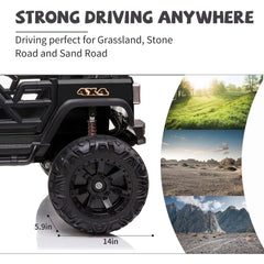12V Ride on Car Truck with Remote Control, 2 Seater Kids Electric Car, Spring Suspension, 9Ah Battery Powered, 3 Speeds, Double Doors, Music Player