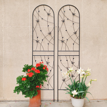 4 Pack Metal Garden Trellis 86.7" x 19.7" Rustproof Trellis for Climbing Plants Outdoor Flower Support Butterfly Deco Black image 3