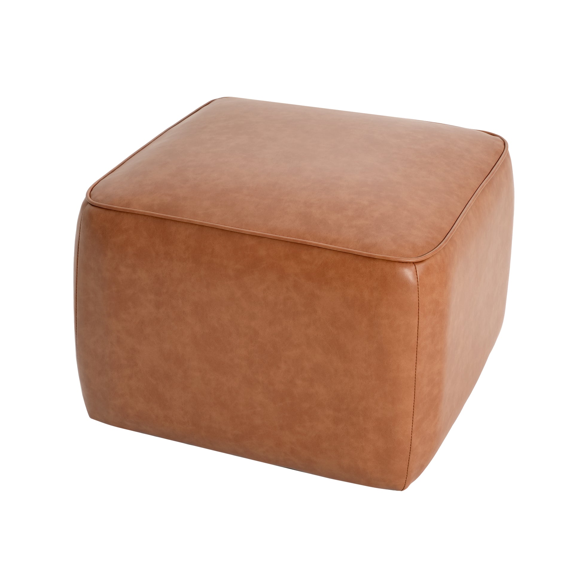 Upholstered Square PU Leather Ottoman,Tan (old sku N757P294261O) image 5