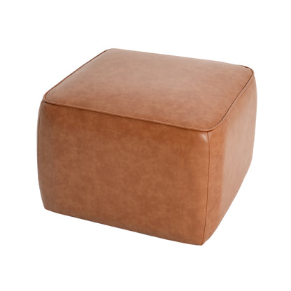 Upholstered Square PU Leather Ottoman,Tan (old sku N757P294261O) image 5