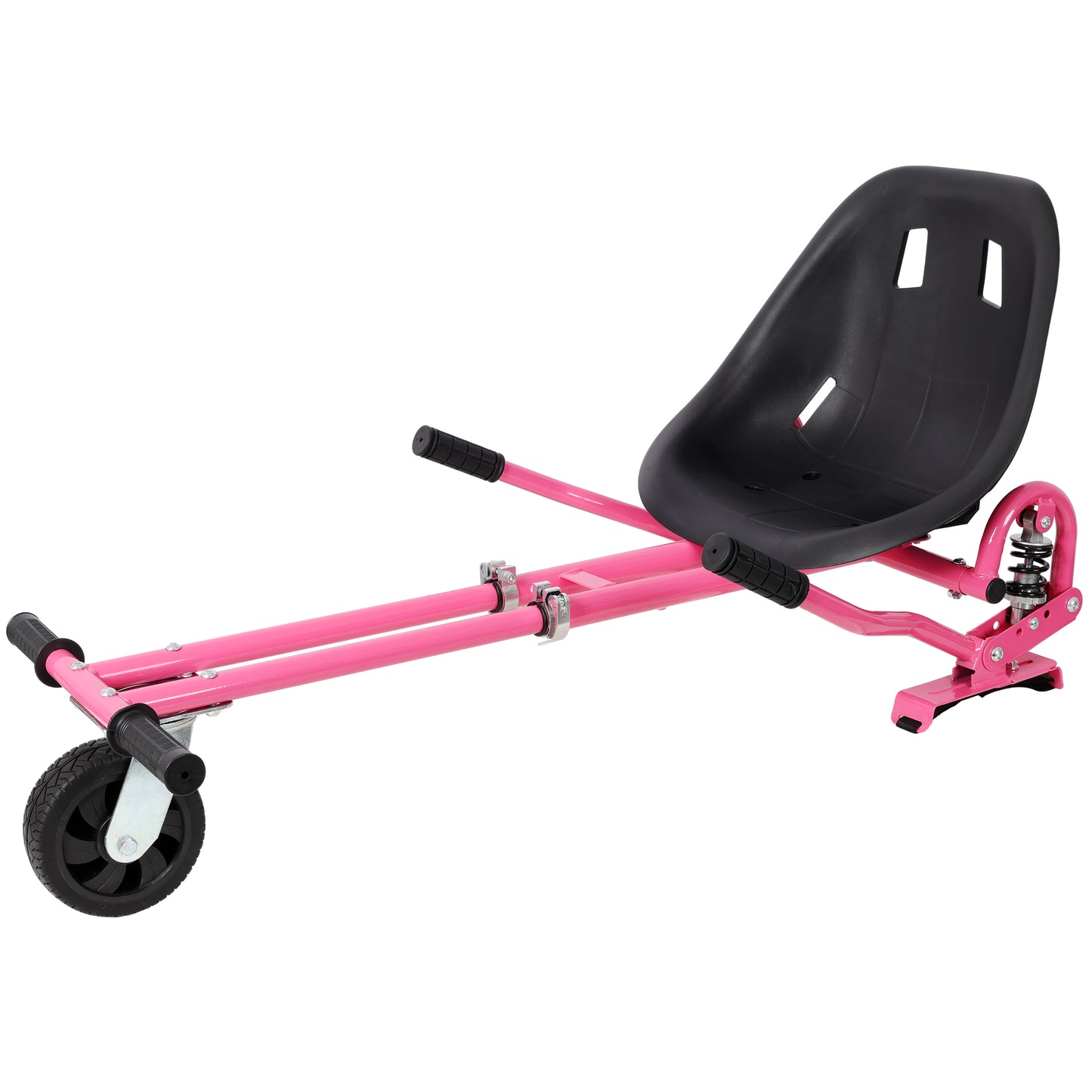 Hoverboard Seat Attachment Go-Kart,Fits 6.5" 8"10" Hoverboards, Heavy Duty Dual Pole & Dual Shock Absorber,Sturdy Adjustable Off-Road Frame,Hover Cart for Family Fun,not include Hoverboard,Pink image 8