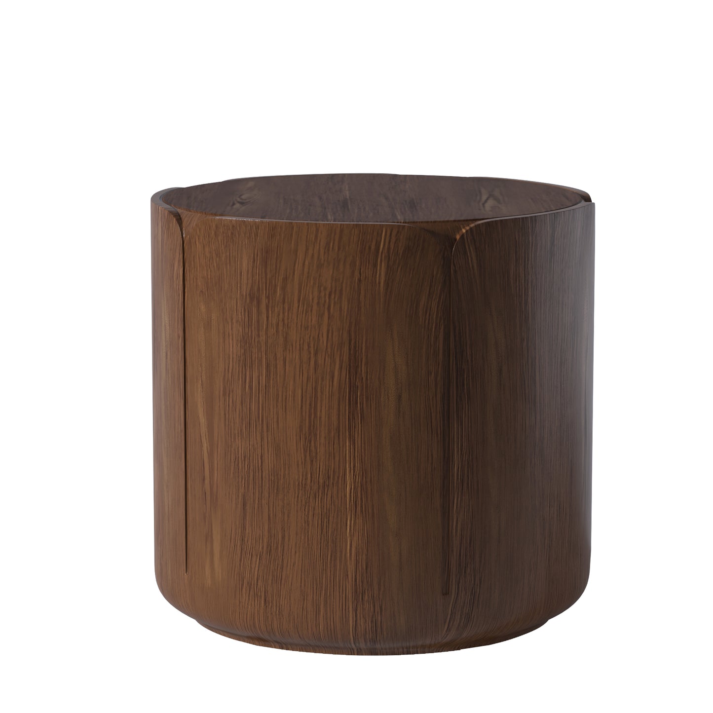 19.29"H Round Outdoor Indoor Side Table, Modern Wood Grain Patio Garden Stool, Sturdy MGO (Magnesium Oxide) Waterproof, No-Assembly Table for Patio, Garden, Backyard, Living Room (Brown) image 8
