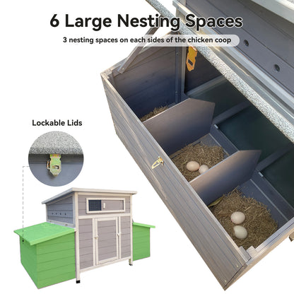 Large Wooden Chicken Coop Outdoor Hen House Poultry Cage for Outdoor with 2 Sides Nesting Boxes image 4