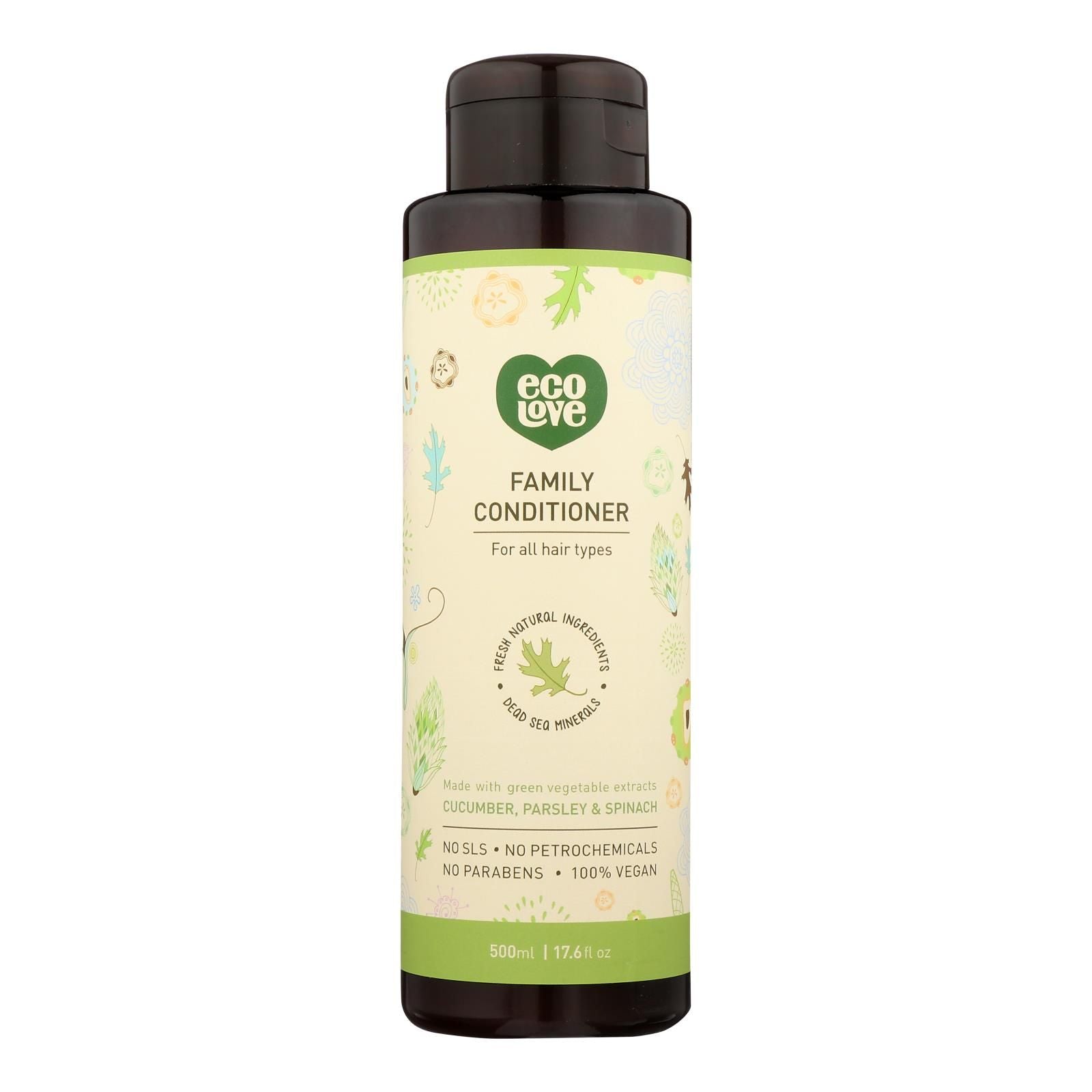 Ecolove Conditioner - Green Vegetables Family Conditioner For All Hair Types - Case Of 1 - 17.6 Fl Oz. image 1
