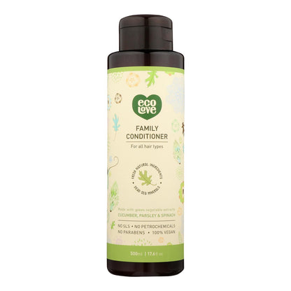 Ecolove Conditioner - Green Vegetables Family Conditioner For All Hair Types - Case Of 1 - 17.6 Fl Oz. image 1