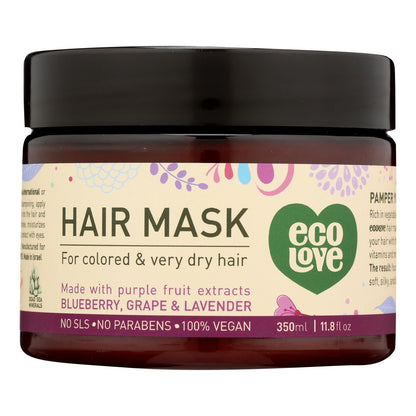 Ecolove Hair Mask - Purple Fruit Hair Mask For Colored And Very Dry Hair - Case Of 1 - 11.8 Oz. image 2