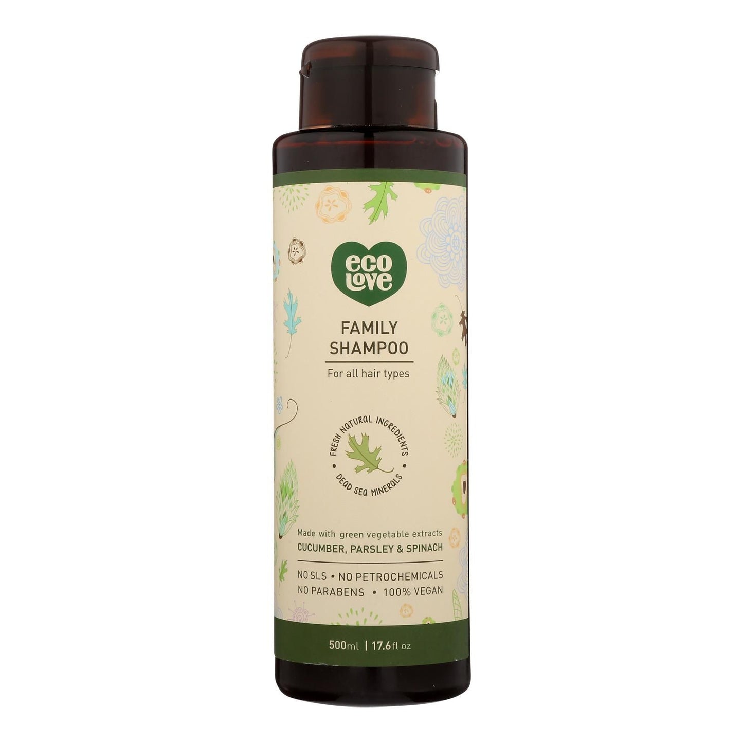 Ecolove Shampoo - Green Vegetables Family Shampoo For All Hair Types - Case Of 1 - 17.6 Fl Oz. image 1
