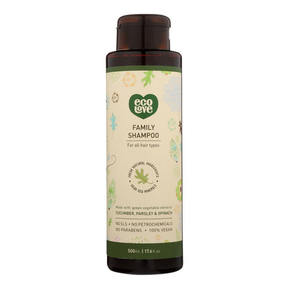 Ecolove Shampoo - Green Vegetables Family Shampoo For All Hair Types - Case Of 1 - 17.6 Fl Oz. image 1
