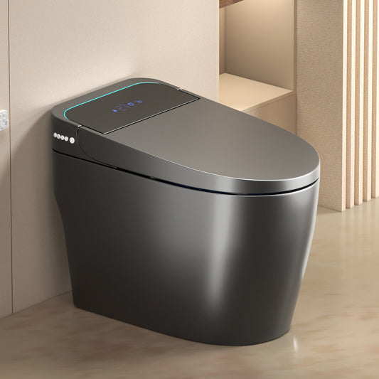 Unique Smart Toile, One Piece Toilet with Bidet Built In,Intelligent Toilet Auto Open/Close Seat. Bidet toilet with Dryer and Warm Water.Gray image 1