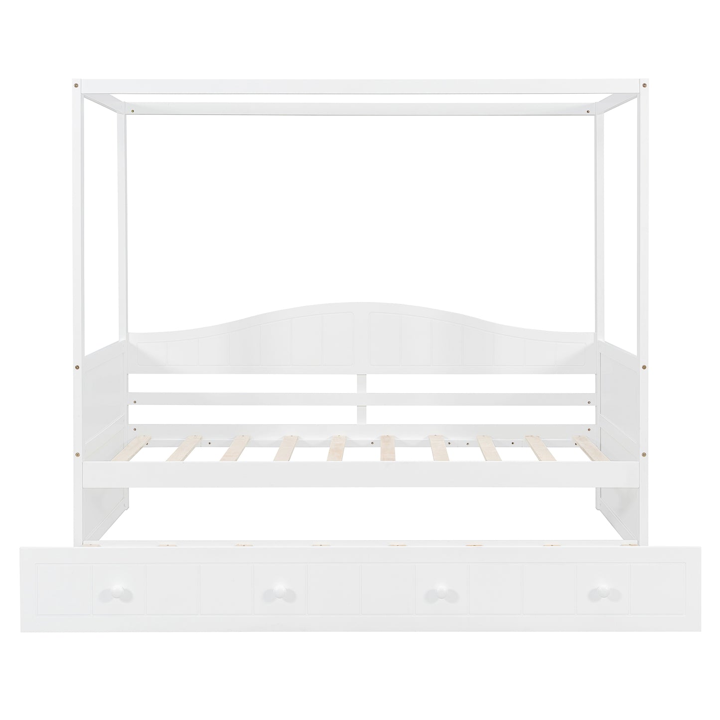 Twin Size Canopy Day Bed with twin size Trundle, White(Old SKU:N708P373423K) image 8