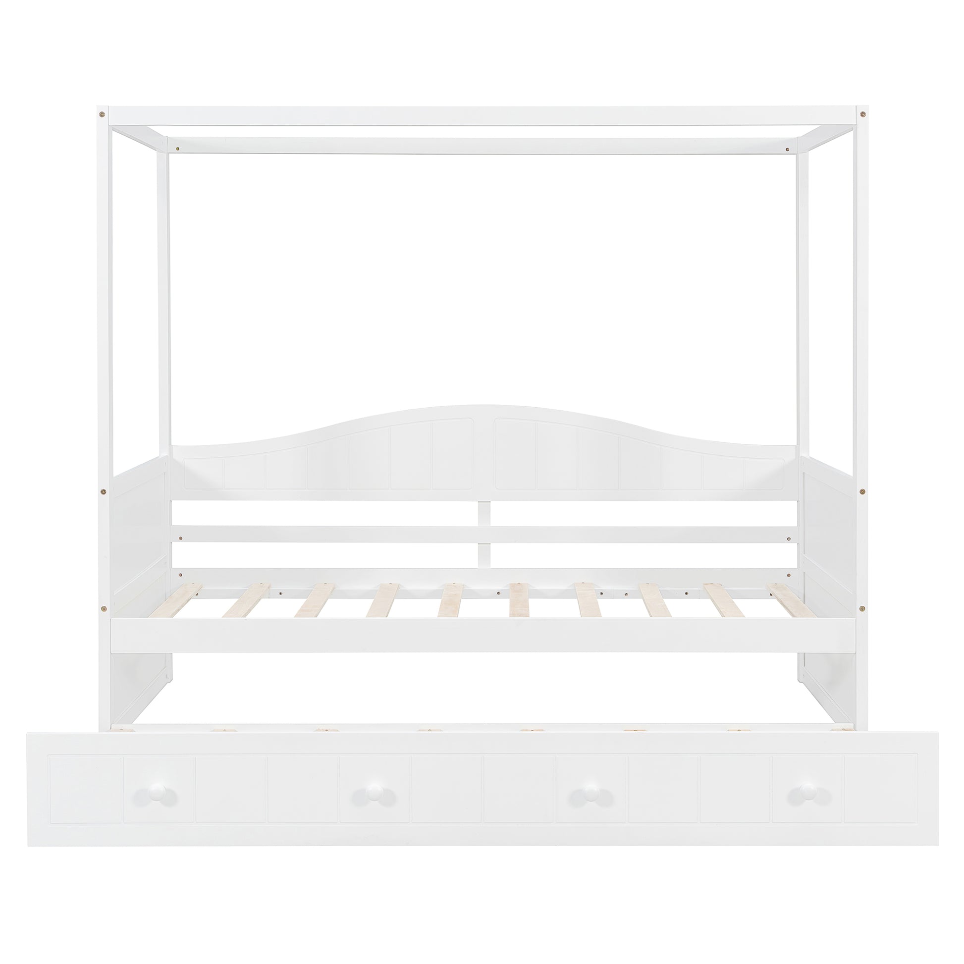 Twin Size Canopy Day Bed with twin size Trundle, White(Old SKU:N708P373423K) image 8
