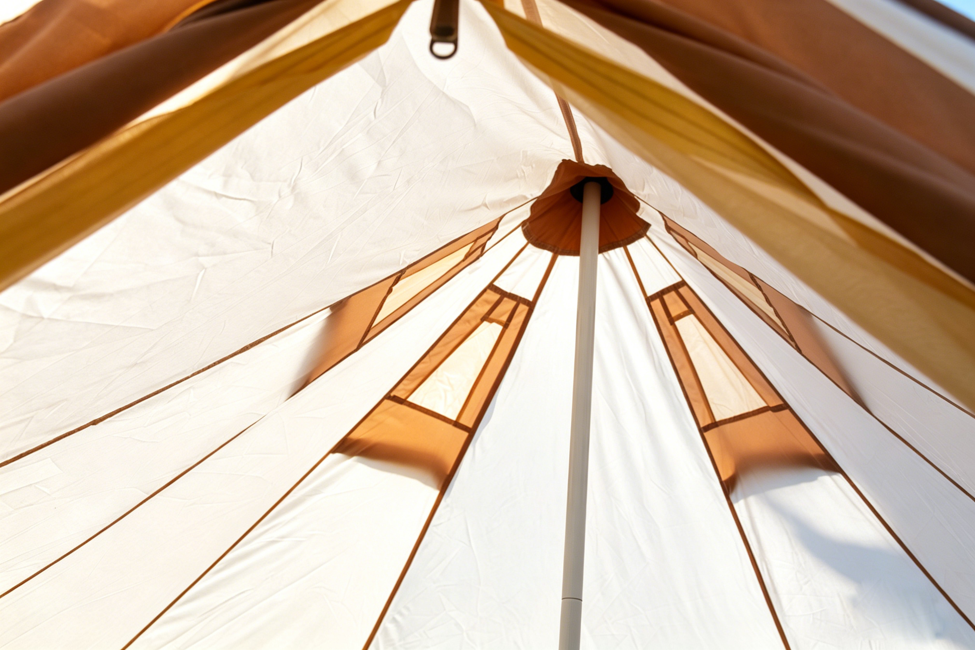 Oxford Bell Tent for Family Camping - Spacious 9.8ft Yurt with Stove Jack, Large Glamping Tents for 3-4 People, 4 Season Oxford Hot Tent Shelter Beige image 4