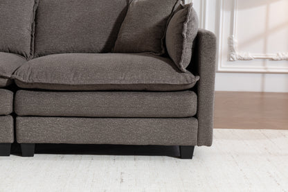 Modern 2seats 77.95"Sectional Sofa with Waist Pillows,2-seat Upholstered Symmetrical Sofa Furniture,Sleeper Sofa Couch with Chaise Lounge for Living Room,Apartment,3 Color image 8