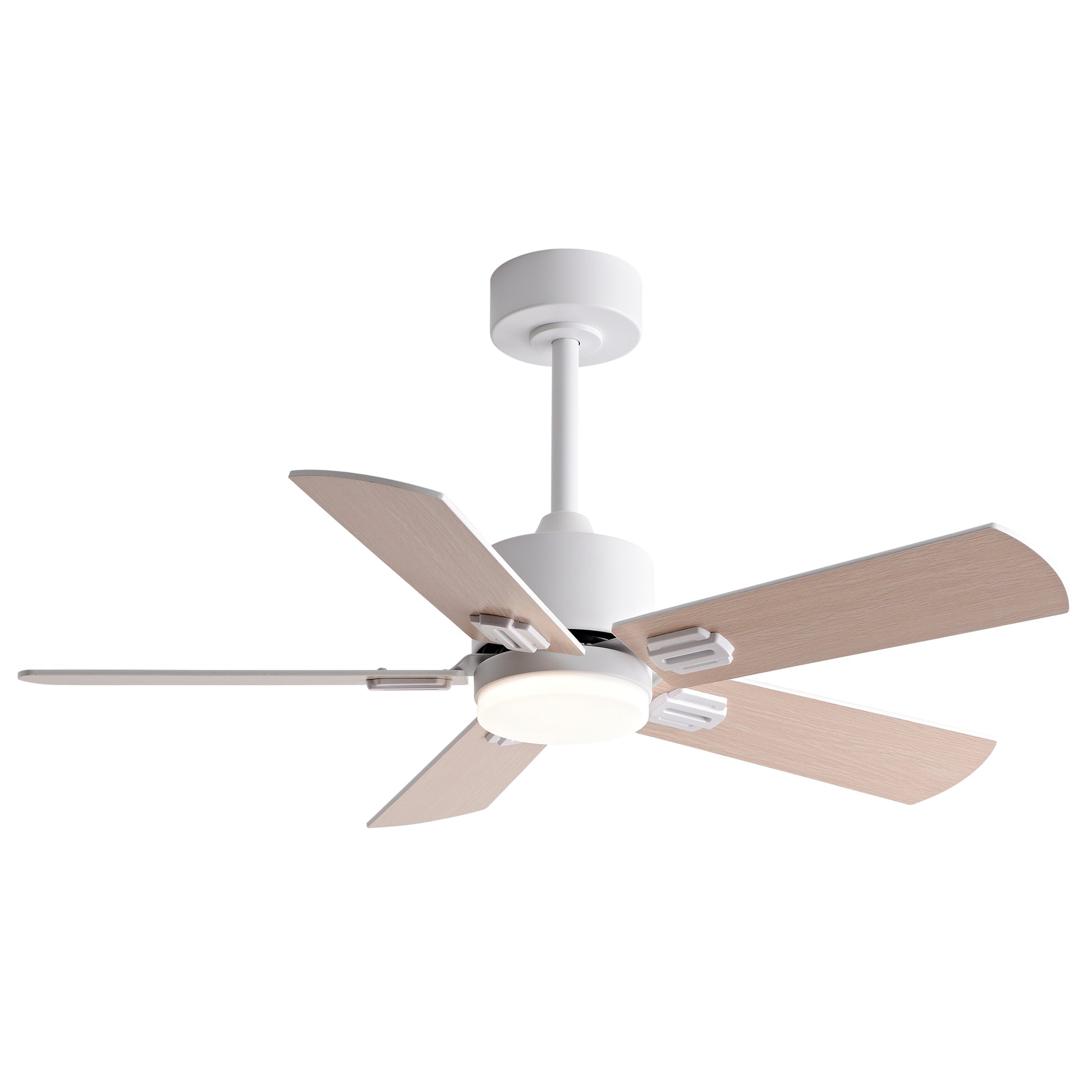 42-inch Ceiling Fan with Light and Remote Control, Low Profile Modern Ceiling Fan for Bedroom, 5 Blades with Dual White & Natural Wood Finish, Dimmable LED Light, Reversible 6-Speed Motor image 9