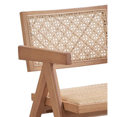 Velentina Rattan & Natural Finish Arm Chair (Set of 2)