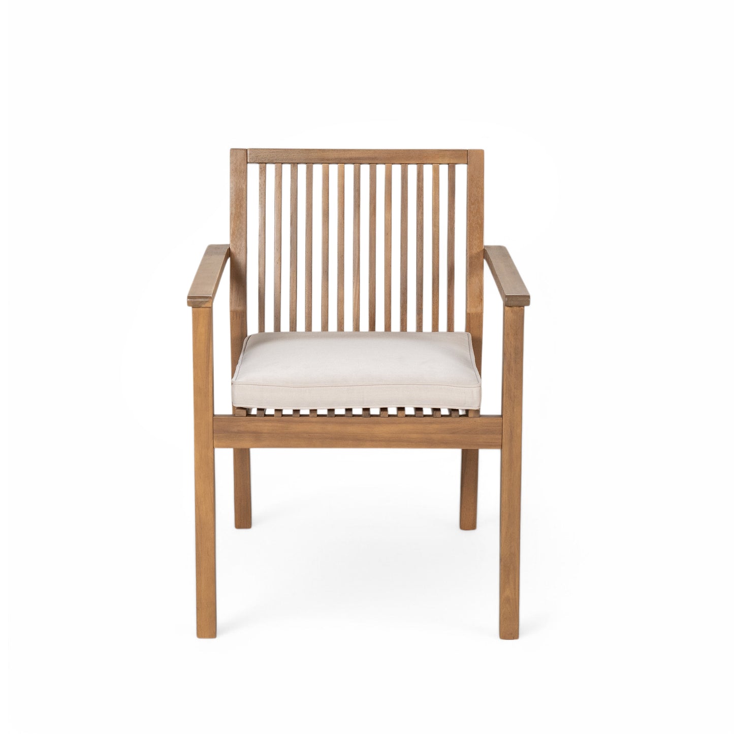 Patio Dining Chair Set of 2 - Sturdy Acacia Wood, Comfortable Waterproof Seating, 400 lbs Capacity, Brown Color Frame image 8