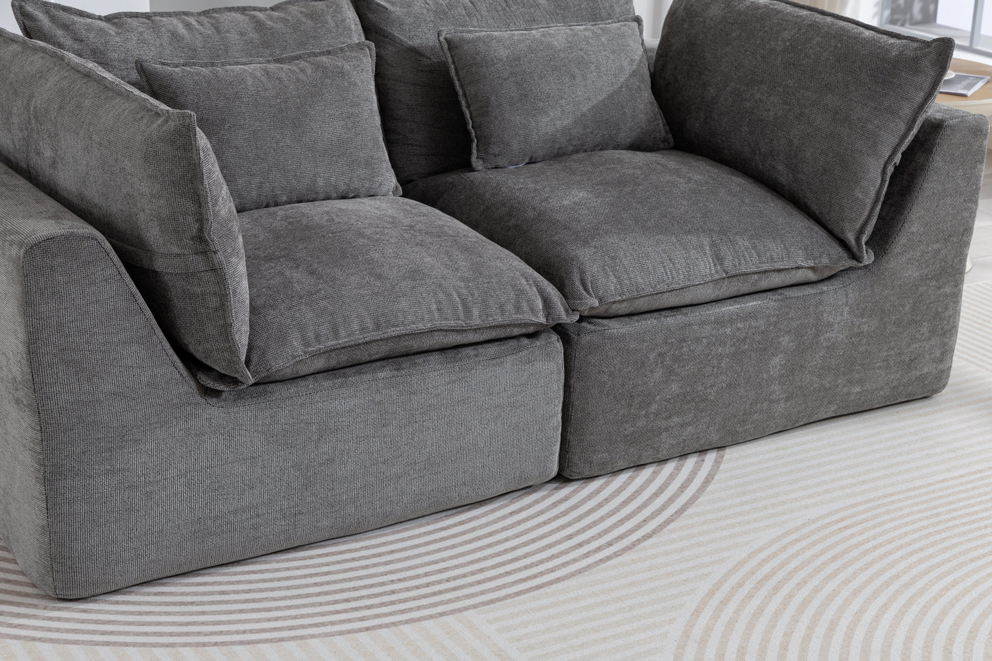 74.8" Width Cloud Couch Oversized Modular Sectional Sofa True Relax Comfy Couches Wide&Deep Seat Sofas for Living Room Furniture Sets, 2Seat image 10