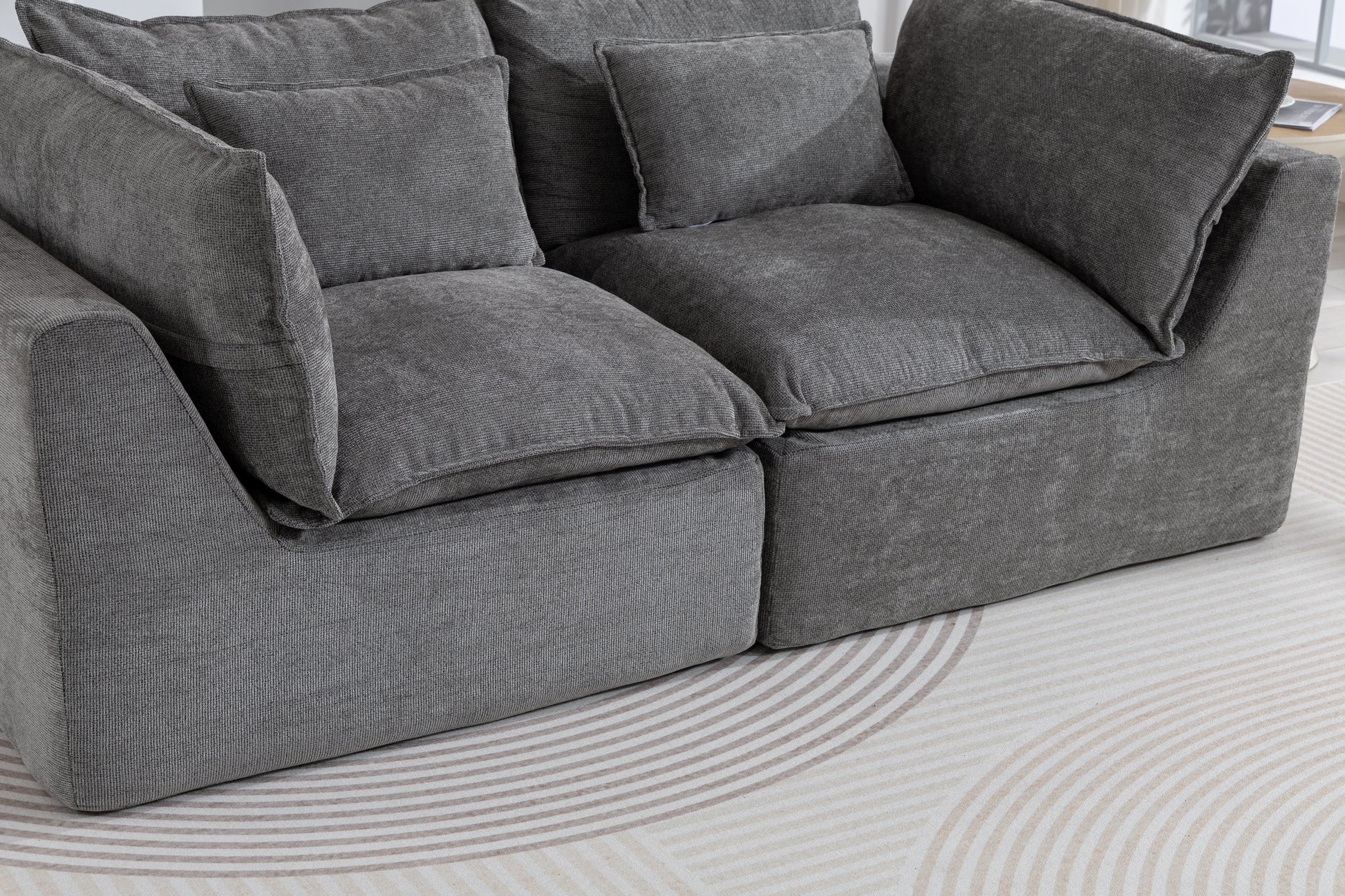 74.8" Width Cloud Couch Oversized Modular Sectional Sofa True Relax Comfy Couches Wide&Deep Seat Sofas for Living Room Furniture Sets, 2Seat image 10