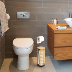 Stylish Freestanding Toilet Paper Holder with Storage for Bathroom