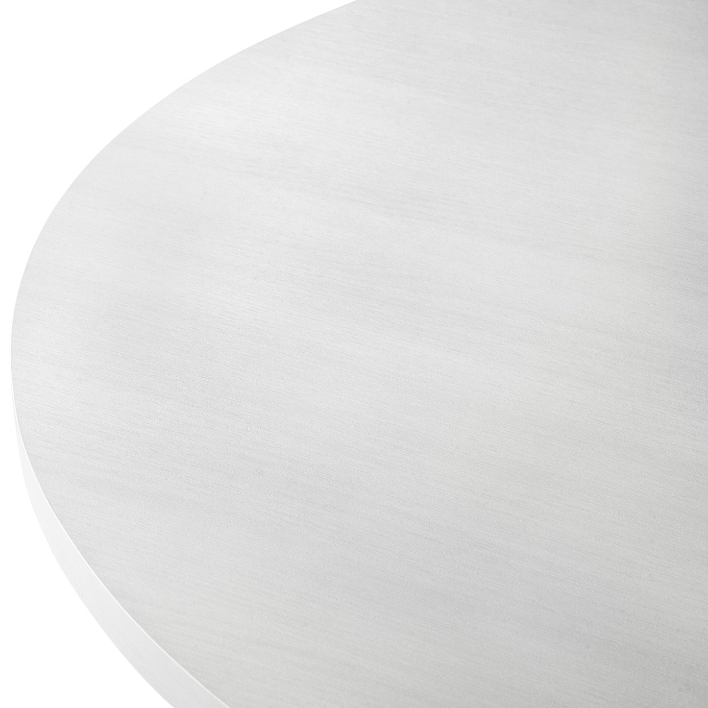 Edo Contemporary Round Dining Table, Trestle Base, White Finish image 7