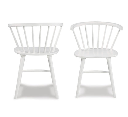 Edo White Wood 5-Piece Dining Set, Trestle Dining Table with 4 Windsor Chairs image 10
