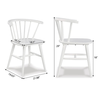 Edo White Wood 5-Piece Dining Set, Trestle Dining Table with 4 Windsor Chairs image 15