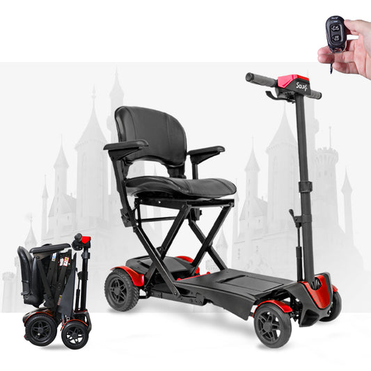 SOLAX Remote Control Foldable Electric Mobility Scooter with Suspension for Senior, Lightweight 4 Wheels Electric Powered Scooter for Travel Shopping image 1