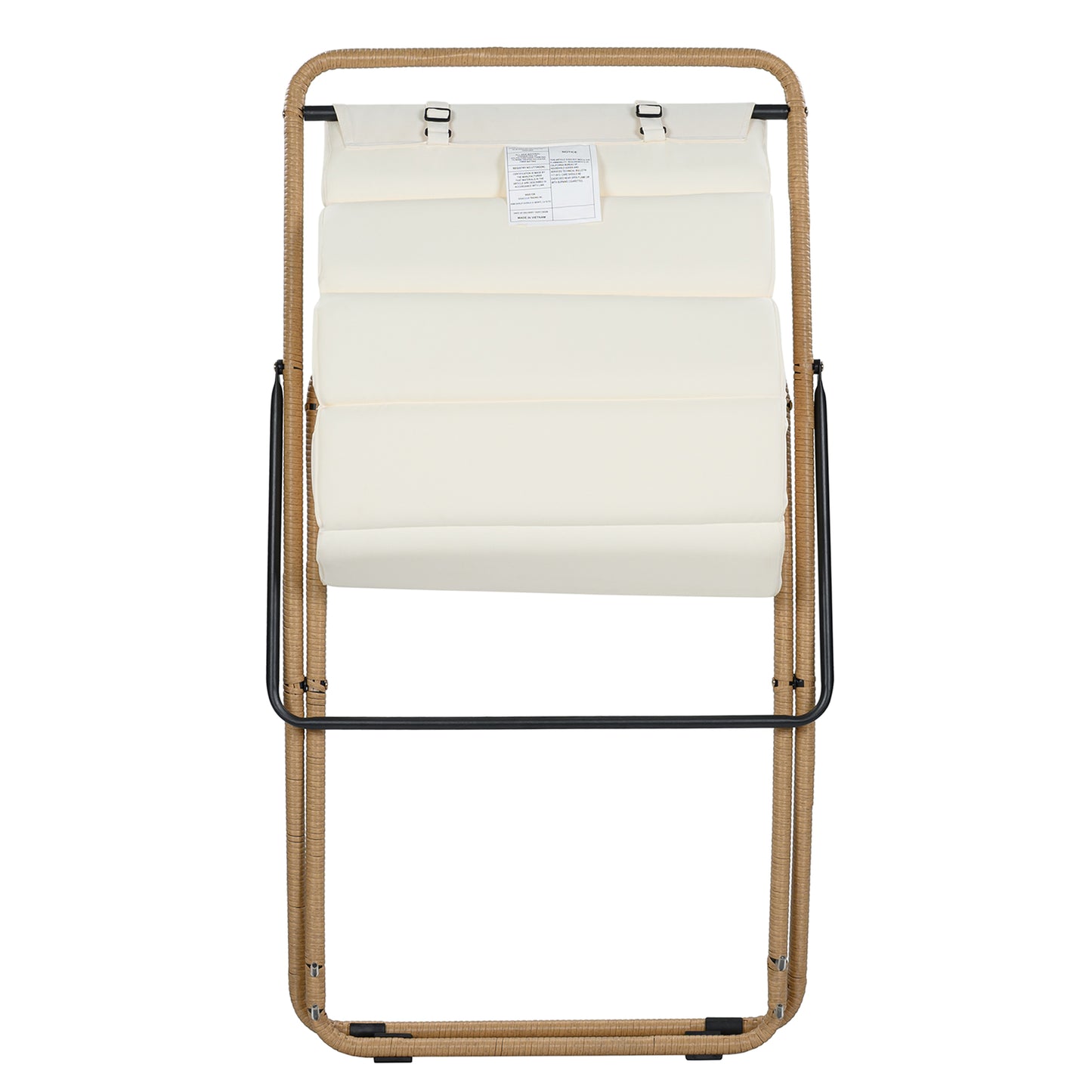 TREXM 2-Pieces Outdoor Folding Chair, Rattan-Wrapped Patio Chair with Adjustable Backrest, Thick Cushion, and Detachable Headrest,for the Poolside, Beach, Backyard, Decck, and Camping (Yellow) image 8