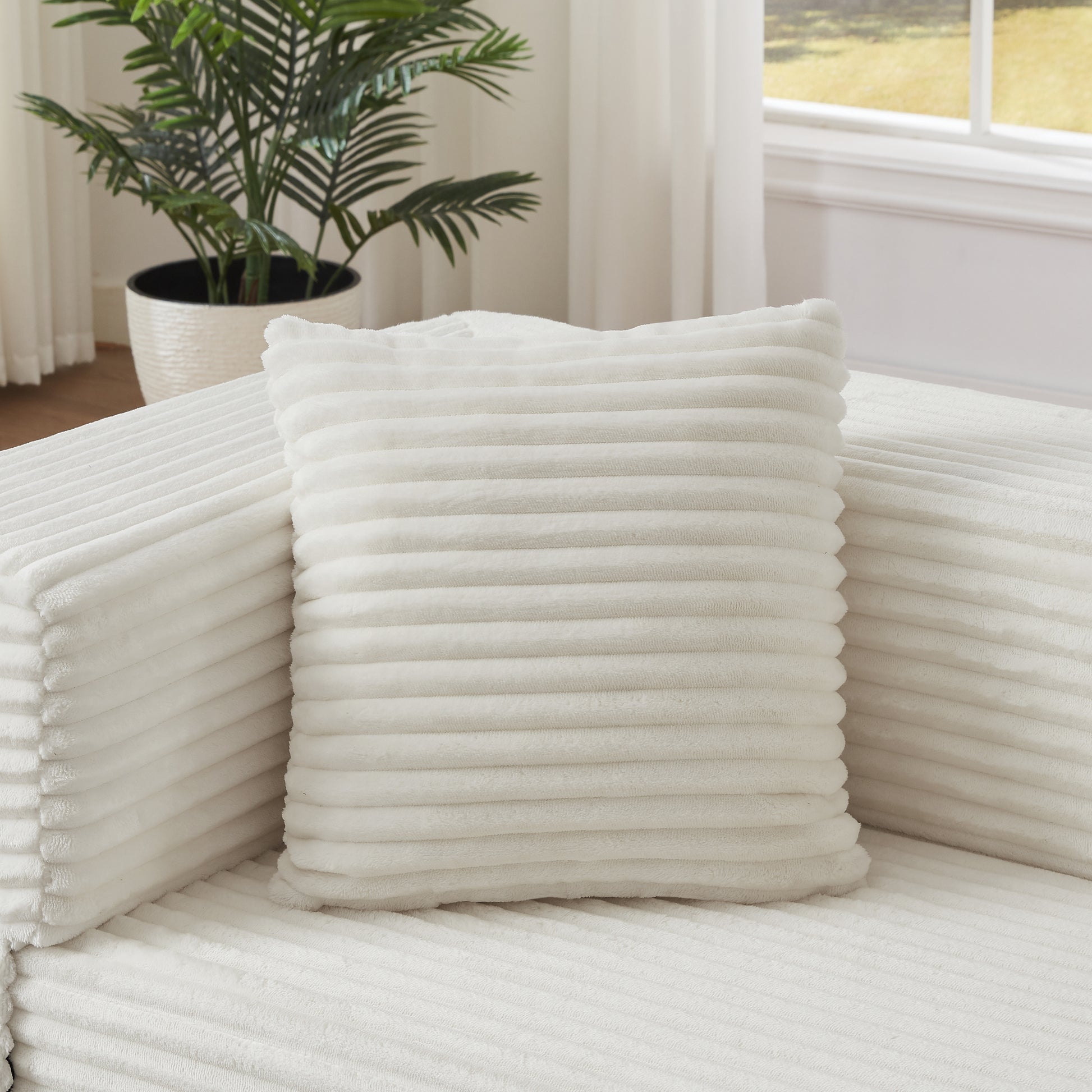 Modern cord sofa with stylish appearance, classic square design, unique two-tier design, convertible into a bed, ideal for apartments and large spaces. image 8