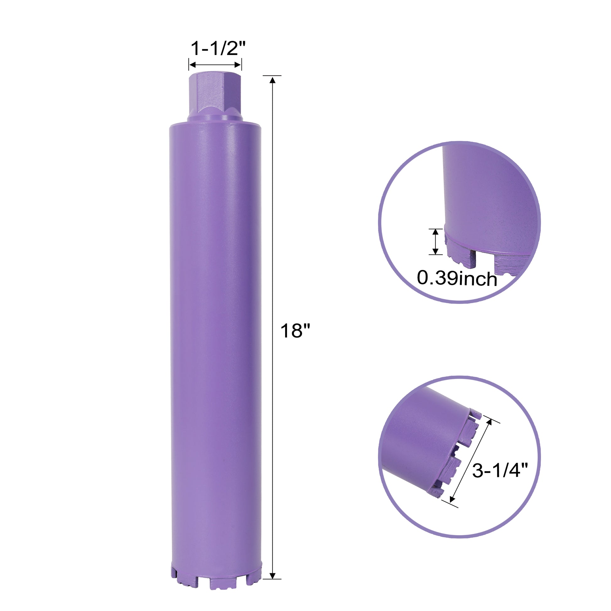 3-1/4 Inch/83mm Diamond Core Drill Bits,1-1/4"-7 Thread Diamond Core Bit for Cured Concrete with Rebar, Hard Masonry, Brick Block, Stucco, Stone,Shark image 12