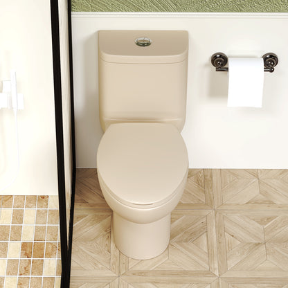 1.1/1.6 GPF Tornado Flush One-Piece Toilet with Comfort Chair Seat ADA Height 17",Powerful & Quiet Dual Flush Modern Toilet,Siphonic S-trap 12",Rimless Bowl with Soft Closing Seat, khaki
2KK-006 image 2