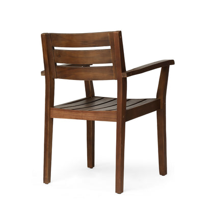 STAMFORD Dining Chairs Set of 2,Acacia Wood Patio Armchair,for Backyard, Poolside, Garden,Dark Brown image 6