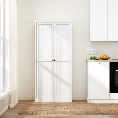 61" White Metal Kitchen Pantry Cabinet Adjustable Storage with 4 Shelves (110lb Capacity), Heavy Duty Freestanding Pantry Organizer for Kitchen, Pantry, Living Room image 2