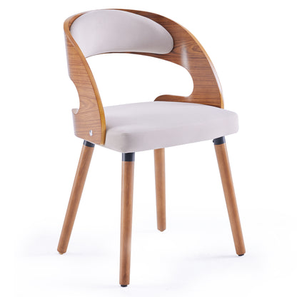 Wood Dining Chairs, Modern Upholstered Dining Chairs with Curved Backrest for Kitchen, Dining Room, Living Room image 1