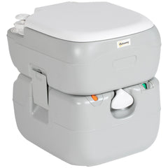 Outsunny Portable Toilet for Adults 5.8 Gallon, Porta Potty with Level Indicator, T-Type Water Outlets and Anti-Leak Handle Pump for Camping, Boating, Hiking, Travel, RV