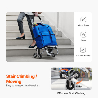 Stair Climbing Cart Foldable Shopping Cart 36L with 6 Wheels Storage Bag image 2