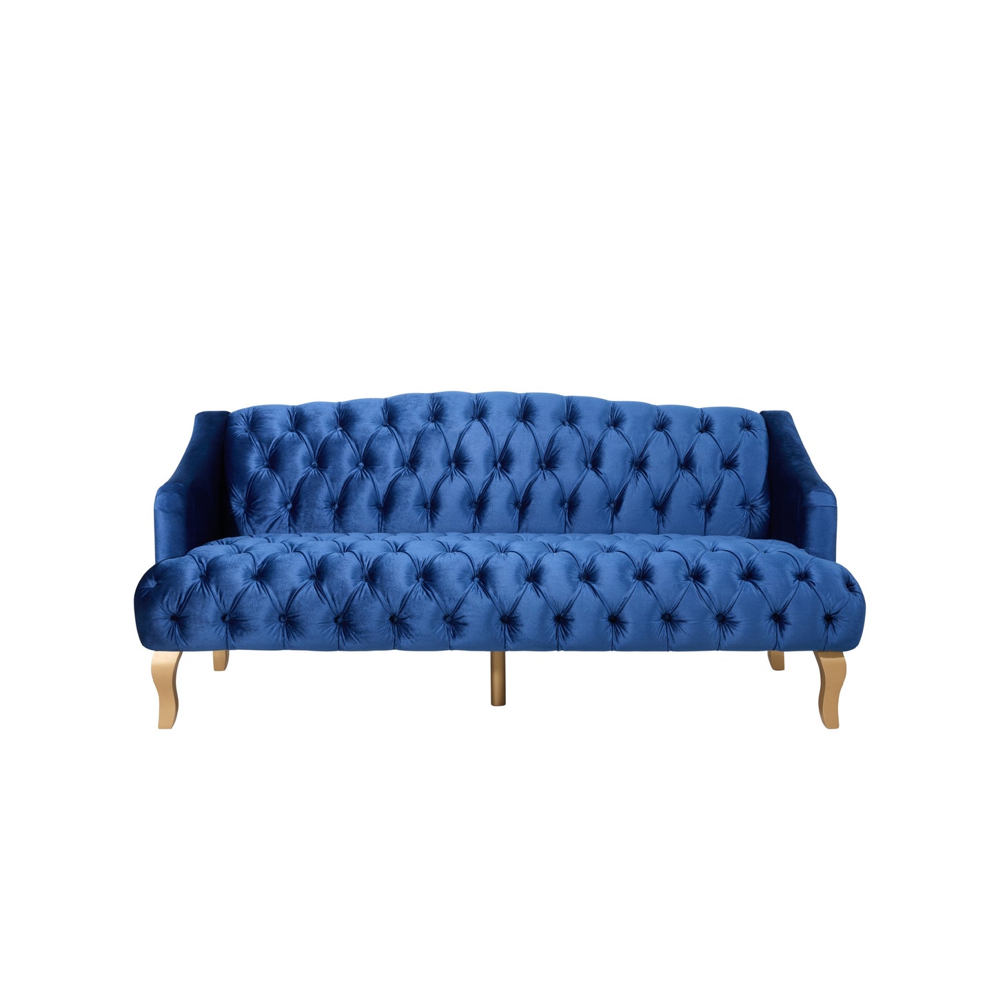 Comfy 3-Seat Sofa with Curved Wooden Legs, Perfect for Living Room and Study image 4