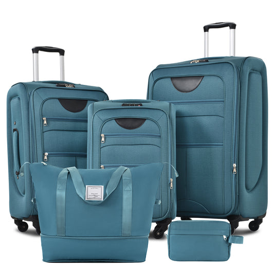 Softside Luggage Expandable 3 Piece Set Suitcase with Duffel Bag Upright Spinner Softshell Lightweight Luggage Travel Set-22/26/30 IN image 1