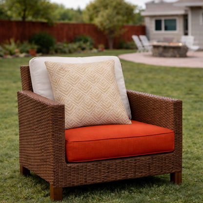 (same as W419P449832)2 Pack Outdoor Throw Pillows, Waterproof & Fade-Resistant Patio Cushions for Garden, Porch, Poolside Furniture - Soft & Comfortable Decorative (18x18 Inch, RHOMBUSBEIGE Fabrics) image 6